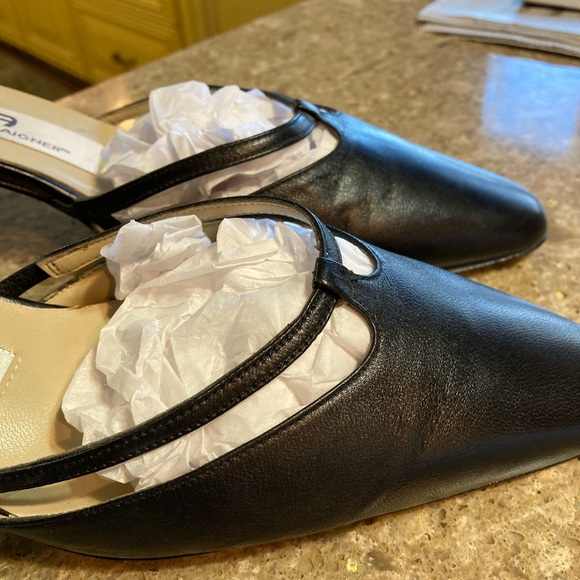 Aigner Black Leather Mules - Picture 10 of 13